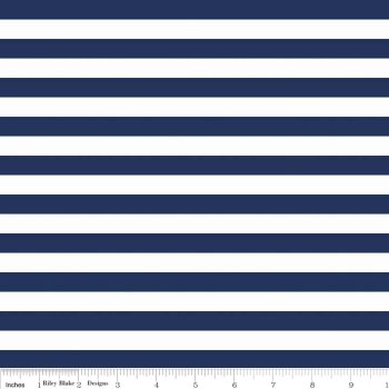 1/2 inch stripe knit - Navy