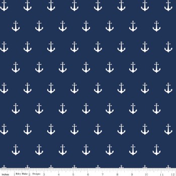 Anchors Navy - Double Gauze