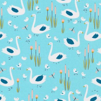 Spring Walk Swan Family Turquoise