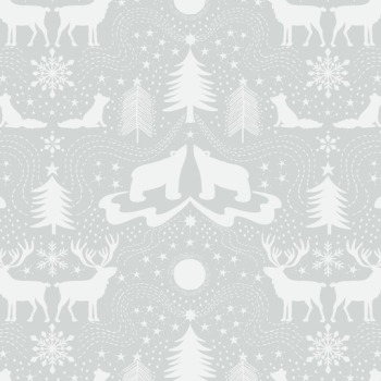 Northern Lights Arctic Animals on Silver