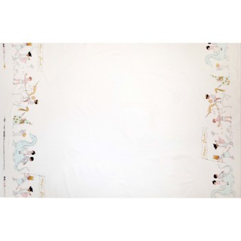 Magic! - Magical Parade border print - White & Gold - Sold in 60cm panels